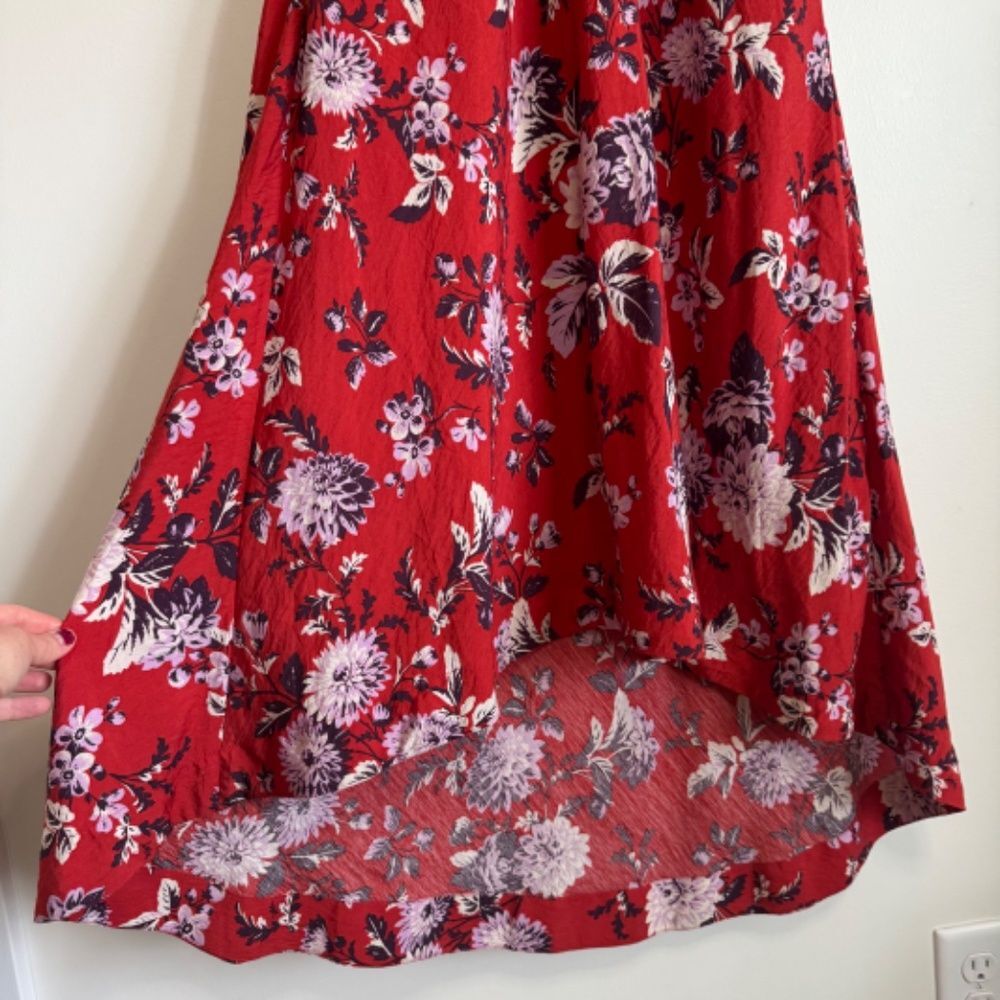 Anthropologie Maeve Puff-Sleeve Midi Dress - Red Floral | Size 6 - Picture 6 of 13